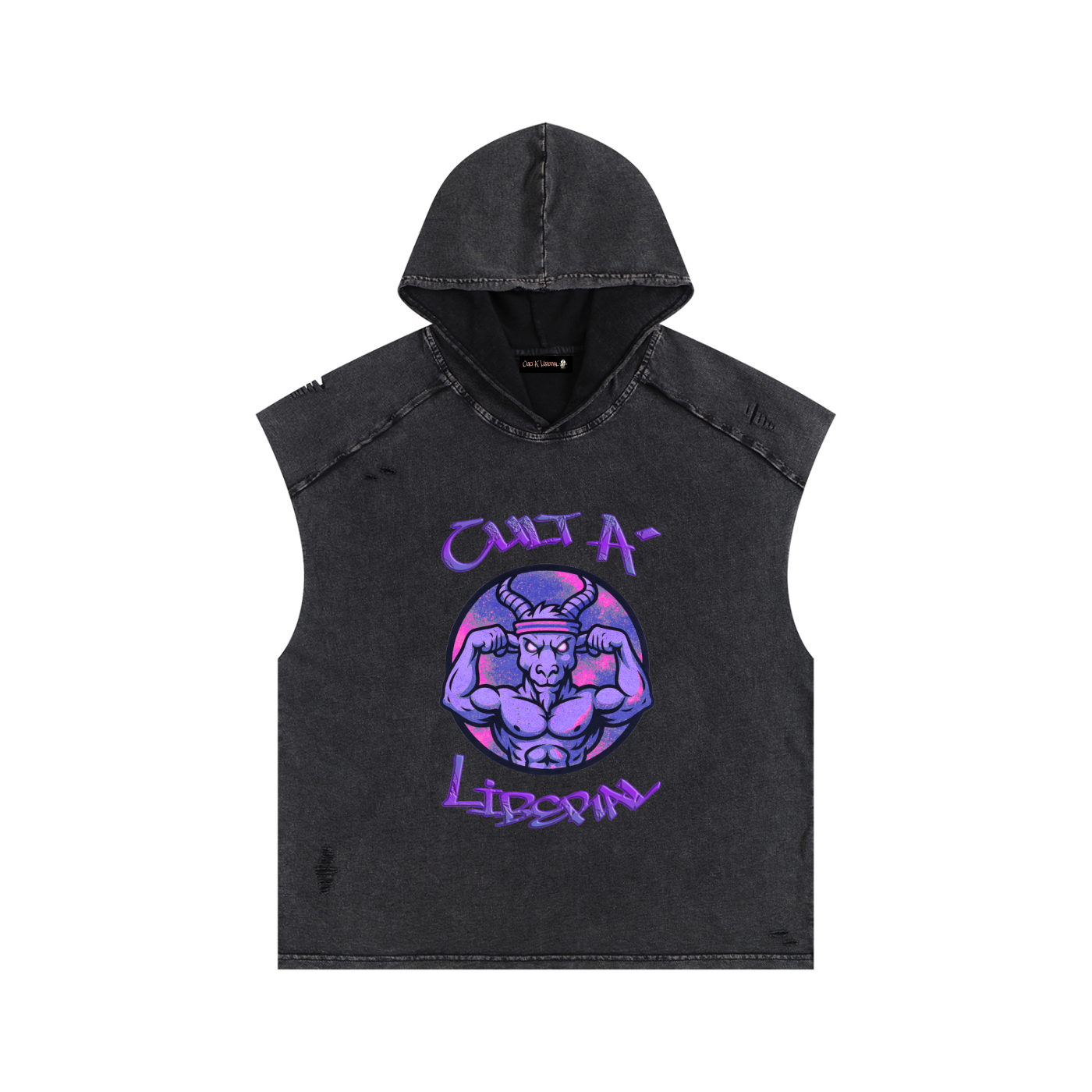 Snow Washed Boxy Hooded Tank Top