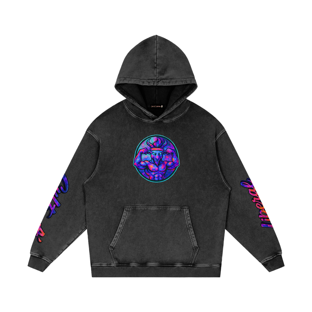 Snow Washed Loose Cotton Hoodie