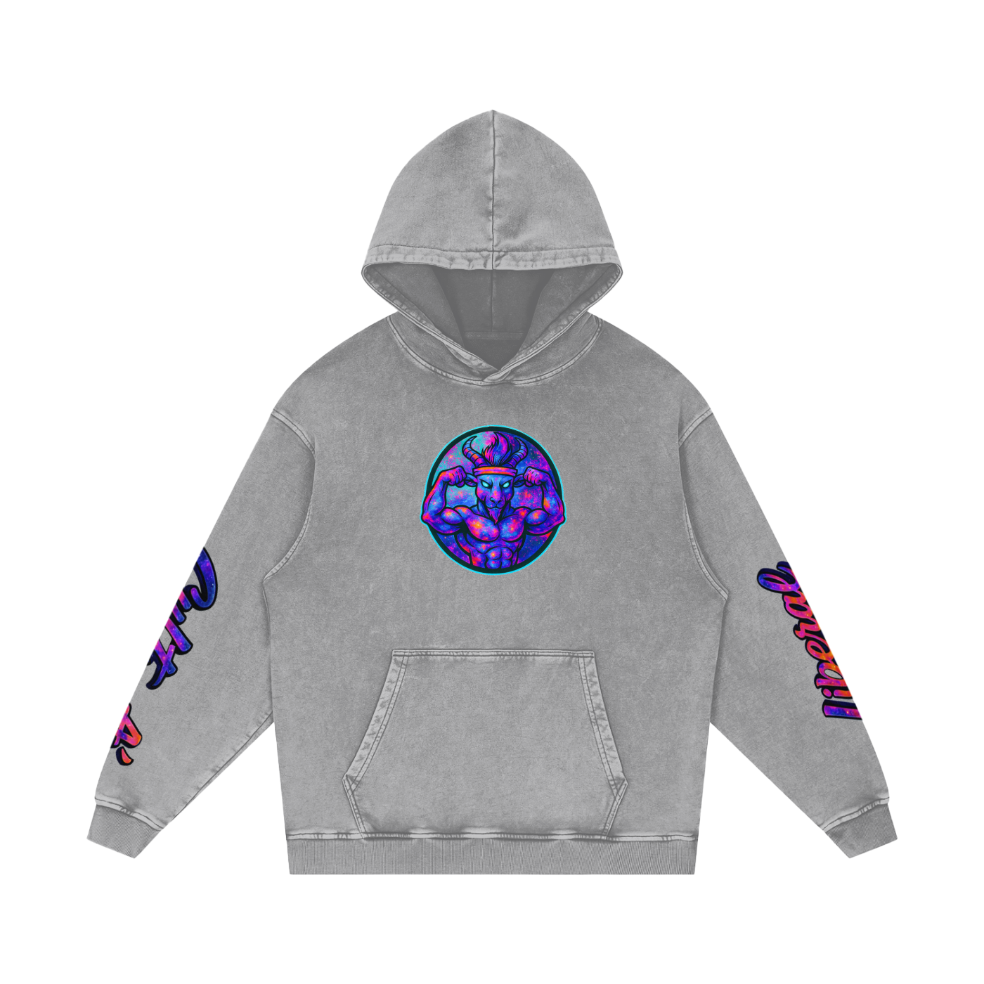 Snow Washed Loose Cotton Hoodie