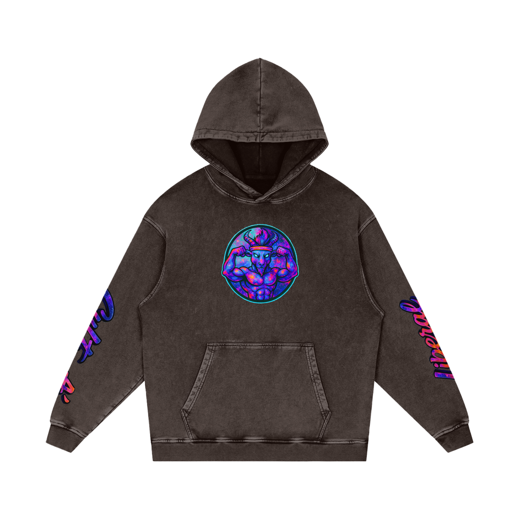 Snow Washed Loose Cotton Hoodie