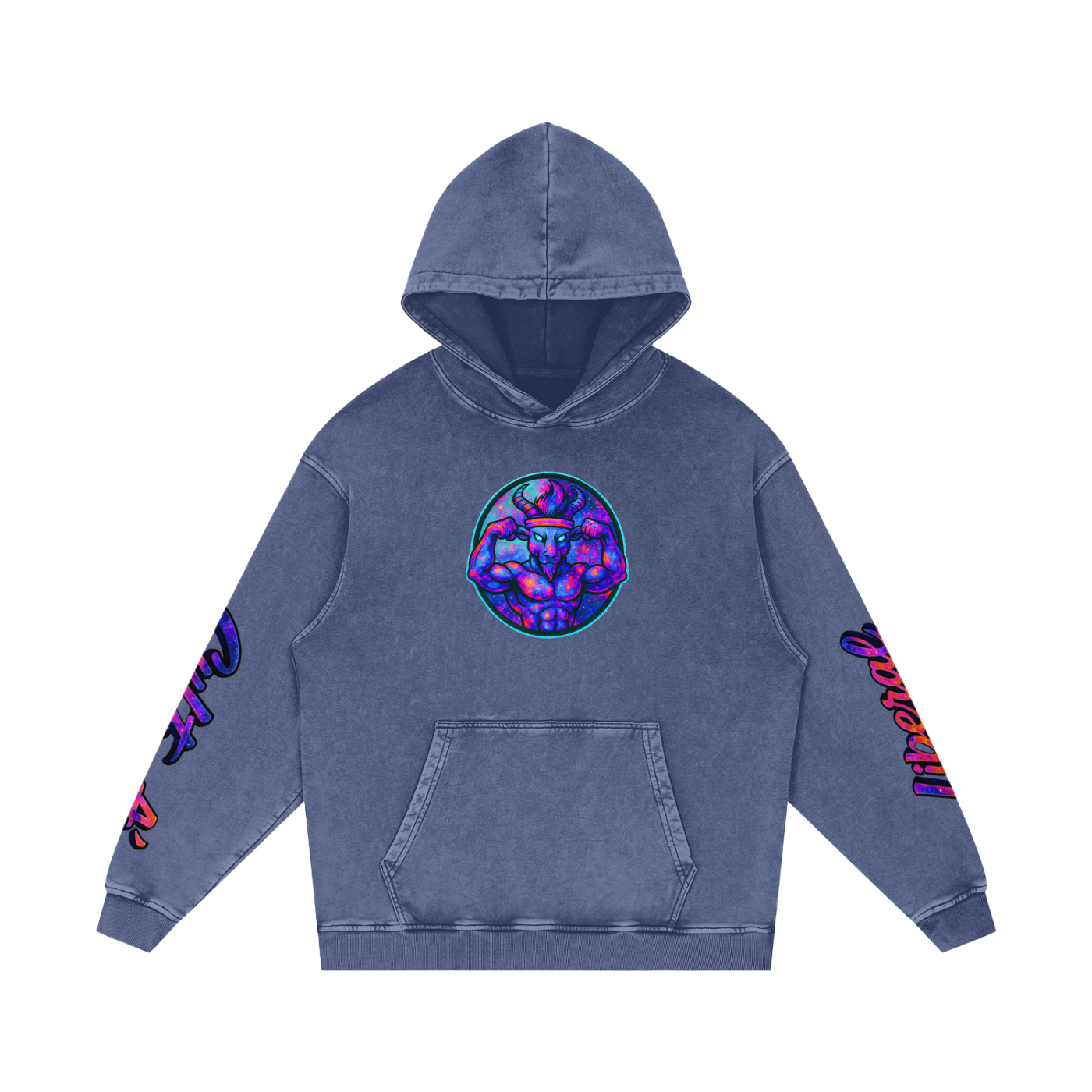Snow Washed Loose Cotton Hoodie