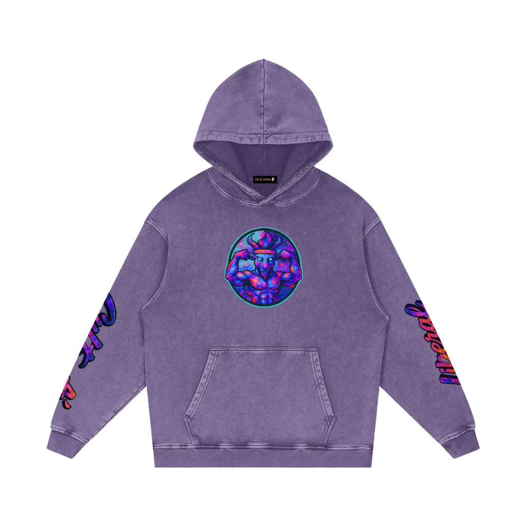 Snow Washed Loose Cotton Hoodie
