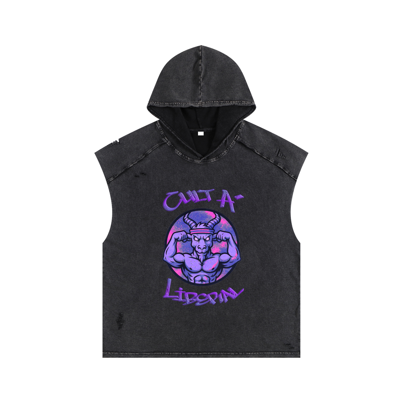 Snow Washed Boxy Hooded Tank Top